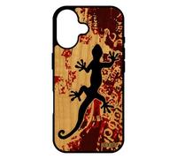 utaupia Coque pour iPhone 17 en Vrai Bois Silicone Salamandre Portable Jolie Etui Femme Rouge Rigide Cadeau de Noel Telephone Dessin Amour