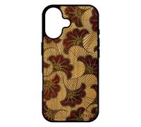 utaupia Coque pour iPhone 17 en Vrai Bois Silicone Wax Rouge Africain Cover Ethnique Artisanat Telephone Rigide coloré Motif Afrique