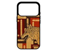 utaupia Coque pour iPhone 17 Pro Bois Naturel Silicone Loup Homme mechant Tribal Animaux Rigide Telephone Noir Marron 512 Go Chien Dessin