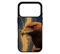 utaupia Coque pour iPhone 17 Pro Bois Silicone Aigle Rapace Design Foudre Animaux Royal Orage Bleu Animal Smartphone Oiseau Eclair Antichoc