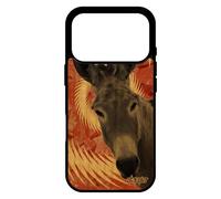 utaupia Coque pour iPhone 17 Pro Bois Silicone ane Noir Design tetu bourrique Animal Animaux Rigide Orange Texture Telephone Mandala anesse