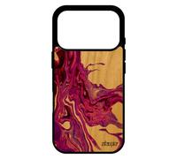 utaupia Coque pour iPhone 17 Pro Bois Silicone Peinture personnalisé Telephone Motif marbre Fond Case Fait Main Contemporain Noir Matiere
