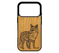 utaupia Coque pour iPhone 17 Pro Bois Silicone Renard Noir Dessin personnalisé Etui Telephone azteque Animaux Noir Original Ethnique Tribal