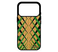 utaupia Coque pour iPhone 17 Pro en Bois Silicone Design Carreau Housse Fait Main Tartan Carre Effet Portable TPU Vert Motif Telephone Fond
