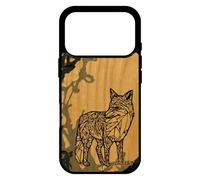 utaupia Coque pour iPhone 17 Pro en Bois Silicone Renard Case Polaire 1000 Go Graphique de Protection Dessin futé Smartphone Gris Tatouage