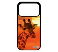 utaupia Coque pour iPhone 17 Pro en Silicone Girafe Noir Gel Savane Afrique Design Smartphone tacheté Ciel Housse Orange couché de Soleil
