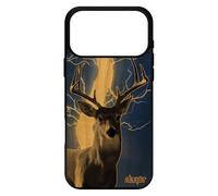 utaupia Coque pour iPhone 17 Pro Max Bois Silicone cerf Noir Gel Foudre biche Design Eclair Faon Bleu Orage 1000 Go Animaux Antichoc