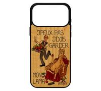 utaupia Coque pour iPhone 17 Pro Max Bois Silicone Humour j'peux Pas j'dois Garder Mon Lama Drole Cartoon Rouge Comique Noir Bande dessinée