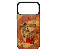 utaupia Coque pour iPhone 17 Pro Max Bois Silicone j'peux Pas j'dois Garder Mon Chat Mignon Animaux Je Case Drole jpeux Portable Telephone