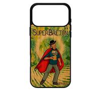 utaupia Coque pour iPhone 17 Pro Max Bois Silicone Super Breton Drole Drapeau Bretagne Heros BD Noir Comics Texte Portable Made in France