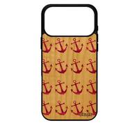 utaupia Coque pour iPhone 17 Pro Max en Bois Silicone Ancre Bumper de Bateau Artistique Rose marinière Mobile Cadeau de Noel Capitaine