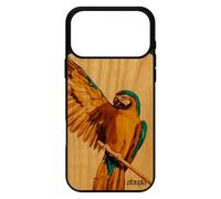 utaupia Coque pour iPhone 17 Pro Max en Bois Silicone Perroquet Animaux Originale Cover Animal Tropical Jaune Jolie de Protection 4G Oiseau