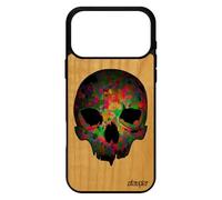 utaupia Coque pour iPhone 17 Pro Max en Bois Silicone Tete de Mort Masque Unique Biker Etui os Smartphone Homme Street Art Crane Violet TPU