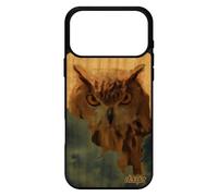 utaupia Coque pour iPhone 17 Pro Max en Bois veritable Silicone Hibou Pas Cher Gris Chouette Design Telephone Oiseau Mobile Nuage Ciel