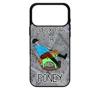 utaupia Coque pour iPhone 17 Pro Max en Silicone j'peux Pas J'Ai Poney Humoristique Noir Gris Equitation Comique Aqua Cheval Made in France