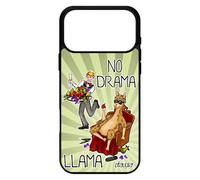 utaupia Coque pour iPhone 17 Pro Max en Silicone no Drama Lama Vert dramalama Comique BD Cartoon Rigide Humour Animal Drole Noir Pas Cher