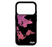 utaupia Coque pour iPhone 17 Pro Silicone Carte Monde Portable Rose Noir Atlas Terre Globe Effet Metal planete Bumper Pays Smartphone