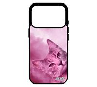 utaupia Coque pour iPhone 17 Pro Silicone Chat Ciel Animal felin lol Cat Noir Chaton Telephone Nuage Rose Rigide matou Design Bumper de