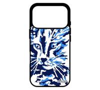 utaupia Coque pour iPhone 17 Pro Silicone Chat Peinture Design Chaton Image Cover Petit Rigide Mignon Bleu Art felin Antichoc Femme Etui de
