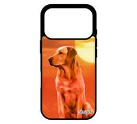 utaupia Coque pour iPhone 17 Pro Silicone Chien Orange Ciel Design Labrador Golden Retriever Animaux Original couché de Soleil Souple Noir
