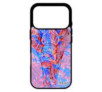 utaupia Coque pour iPhone 17 Pro Silicone Elephant Ethnique Telephone Dessin Multicolore Pastel Animaux Housse pachyderme personnalisé Zen