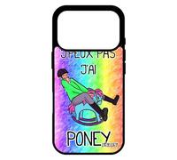 utaupia Coque pour iPhone 17 Pro Silicone Humour j'peux Pas J'Ai Poney Vert BD Etui Cheval Humoristique Drole Case Equitation Dessin