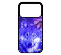utaupia Coque pour iPhone 17 Pro Silicone Loup Bleu Rigide Design Etui Portable Animal Telephone Nuit Aluminium Ciel louve Animaux Lune de