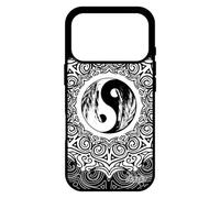 utaupia Coque pour iPhone 17 Pro Silicone Yin et Yang alu Harmonie Gel Mandala Bien & Mal Noir et Blanc Oriental Case Rosace Etui Ying Noir