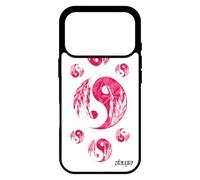 utaupia Coque pour iPhone 17 Pro Silicone Yin et Yang Image Bumper Case Ying Plume Masculin Feminin Japon Tattoo imprimé Fille Rose Metal