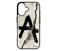 utaupia Coque pour iPhone 17 Silicone Anarchie Symbole cassé revolte Tatouage graffeur Metal TPU Justice Fissure Antichoc Peinture Mur