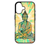 utaupia Coque pour iPhone 17 Silicone Bouddha Inde Illustration Graphique Bumper Zen Vert Antichoc Soleil personnalisé Assis Made in France