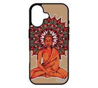 utaupia Coque pour iPhone 17 Silicone Bouddha Mandala Rosace Femme Yoga d'or Case Cadeau de Noel thailande Marron Bouddhisme Pochoir Nepal