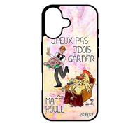 utaupia Coque pour iPhone 17 Silicone j'peux Pas j'dois Garder ma Poule Rigide Violet Je Housse Texte Humour Cartoon de Made in France
