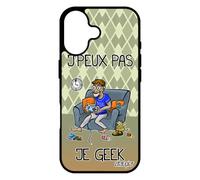 utaupia Coque pour iPhone 17 Silicone j'peux Pas Je Geek Comique BD Console Drole Rigide Texte Telephone Play Jeux Video Je Noir Gamer Vert