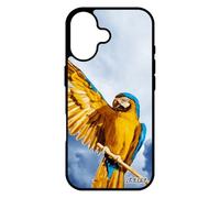 utaupia Coque pour iPhone 17 Silicone Perroquet Housse Bleu Perruche Aluminium Oiseau Nuage Design Antichoc Animaux Animal Made in France