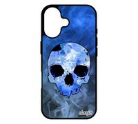 utaupia Coque pour iPhone 17 Silicone Tete de Mort Bleu Smartphone Gothique Design Metal epouvante Crane de Protection os Femme alu Electro