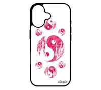 utaupia Coque pour iPhone 17 Silicone Yin et Yang Aluminium Tattoo Rose Plume imprimé Feng Shui Japon Masculin Feminin Housse Antichoc