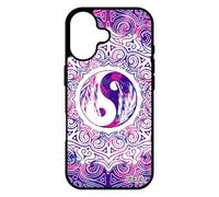 utaupia Coque pour iPhone 17 Silicone Yin et Yang Cover TPU Femme Ying Oriental Rose Mandala Noir Portable Rosace Tatouage coloré Mobile de