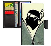 utaupia Coque pour iPhone XS Max Simili Cuir Rabat Drapeau Corse aimantée Foot Corsica Jeans Basket Case Football 4G Pas Cher etuiApple