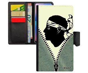 utaupia Coque pour iPhone XS Max Simili Cuir Rabat Drapeau Corse aimantée Foot Corsica Jeans Basket Case Football 4G Pas Cher etuiApple