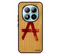 utaupia Coque pour Redmi Note 15 Pro 5G Bois Silicone Anarchie Etui Symbole Pas Cher Metal 25060RABDG Tague Peinture Mobile Rouge Mur pour Xiaomi