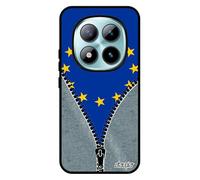 utaupia Coque pour Redmi Note 15 Pro 5G Silicone Drapeau UE europeen Europe Noir alu Jeans Union Europeenne de Protection Mobile Pas Cher pour Xiaomi