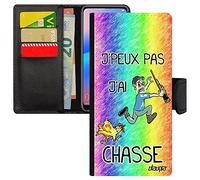 utaupia Coque pour Redmi Note 8 Pro Cuir Portefeuille j'peux Pas J'Ai Chasse Drole Comique Portable Original BD Chasseur Homme Vert pour Xiaomi