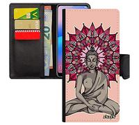 utaupia Coque pour Samsung A12 Portefeuille Bouddha PU Etui Mandala Ethnique Inde Rosace Portable Bouddhisme Tibet Pochoir Telephone Yoga Galaxy