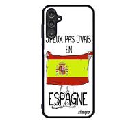 utaupia Coque pour Samsung A14 4G 5G Silicone j'peux Pas j'vais en Espagne Noir jo Drapeau Espagnol Foot Pas Cher Rigide Galaxy