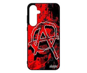 utaupia Coque pour Samsung A55 5G Silicone Anarchie Artiste Gothique Rock Hardrock Rouge Punk Signe ni Dieu ni Maitre Symbole Noir de Galaxy