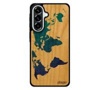 utaupia Coque pour Samsung A57 5G Bois Silicone Carte Monde Bleu planete Antichoc Effet geographie Housse Terre Globe Pays Cadeau Atlas de pour Galaxy