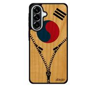 utaupia Coque pour Samsung A57 5G Bois Silicone Drapeau Corée du sud coréen Caoutchouc Fan Bumper Passion K-Drama Rigide Noir Seoul pour Galaxy