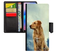 utaupia Coque pour Samsung A70 Simili Cuir Chien Case Golden Retriever Nuage Dessin Bleu Animal Ciel Chiot Housse Labrador Animaux Design Galaxy