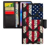 utaupia Coque pour Samsung Galaxy A10 Rabat Drapeau Etats Unis USA americain Foot Noir jo Coupe du Monde Telephone I Love NBA Mobile Coeur NFL en